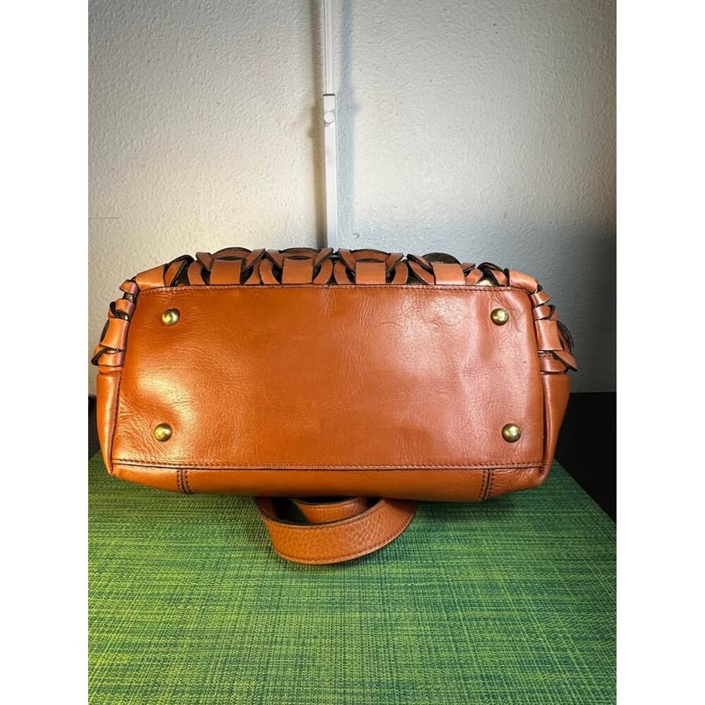 Patricia Nash Nevoso Tote Leather Handbag - Cognac Tan Chainlink - Picture 8 of 10